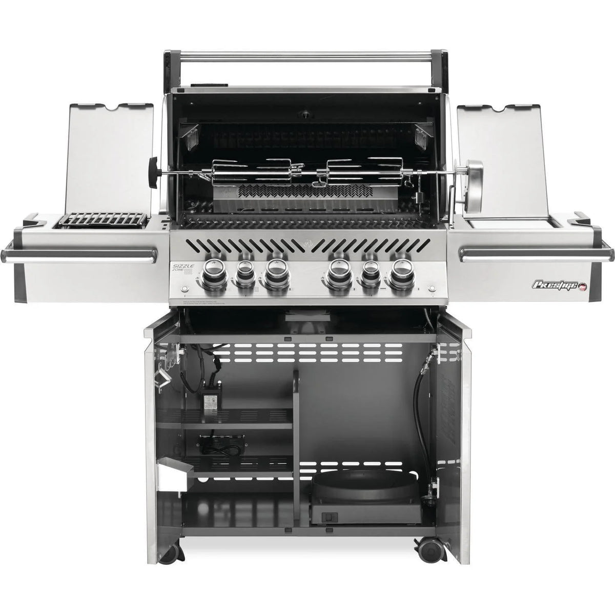 Propane Gas Grill With Infrared Rear Burner And Side Burners U8154