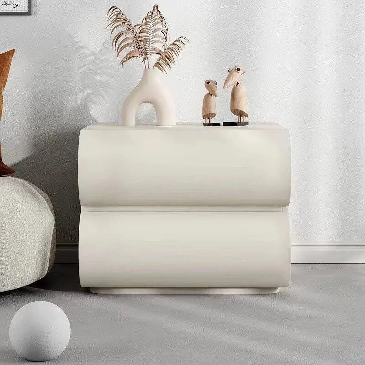 White Nightstand with Drawers X935925