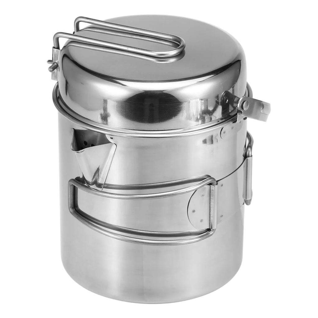 Portable Stainless Steel 1L Camping Pot G268252