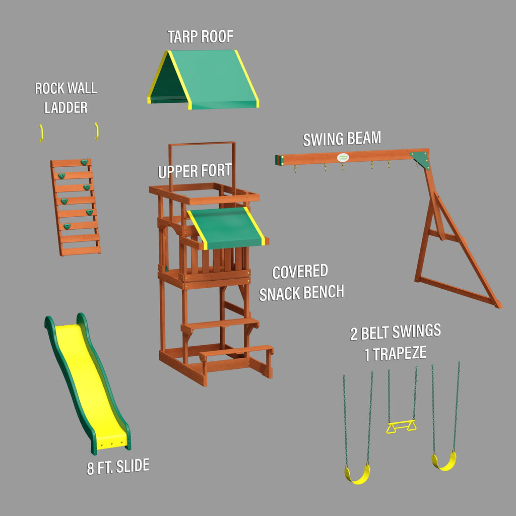 Cedar Wooden Swing Set L8665