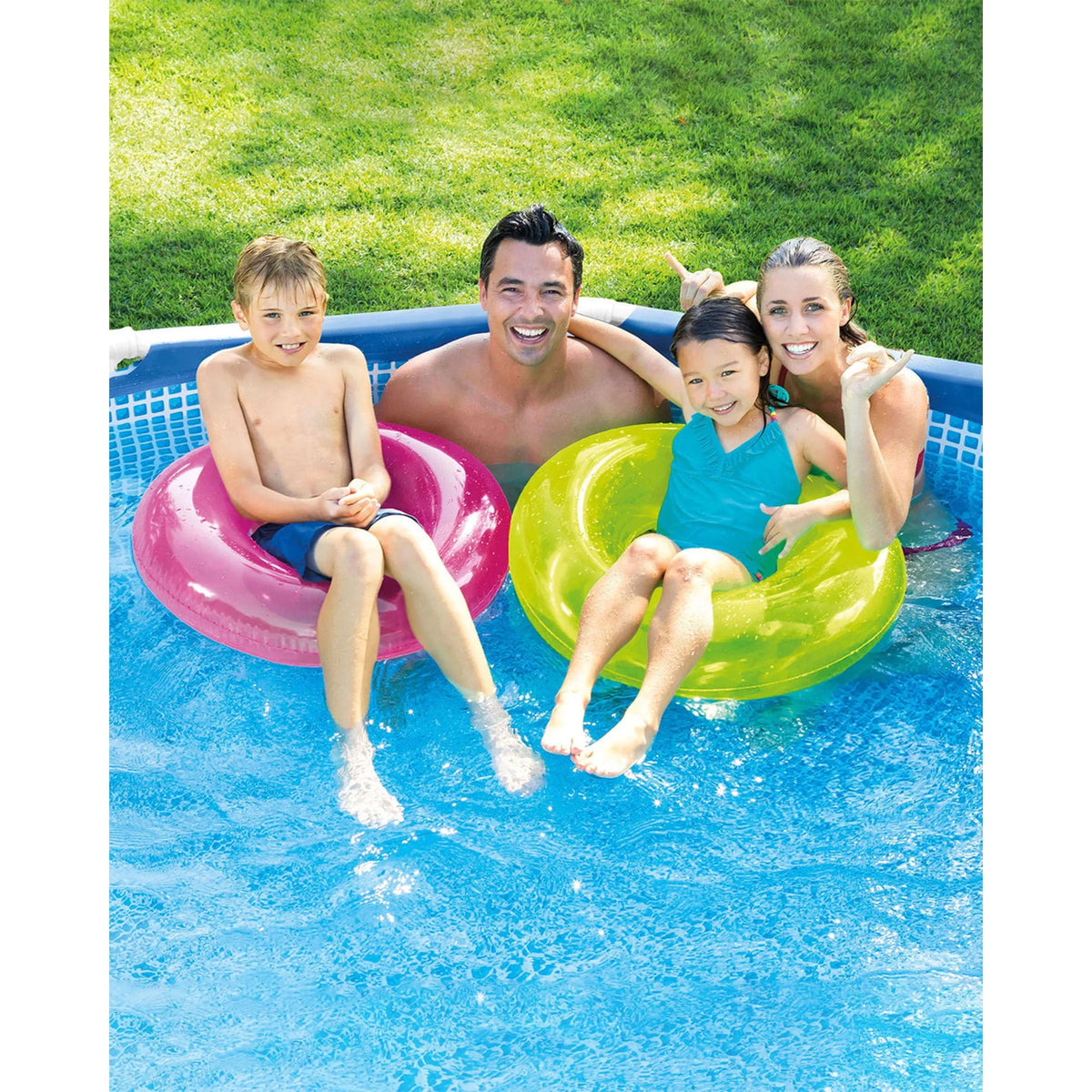 10' x 30 Metal Frame Round Above Ground Swimming Pool with Pump V771335