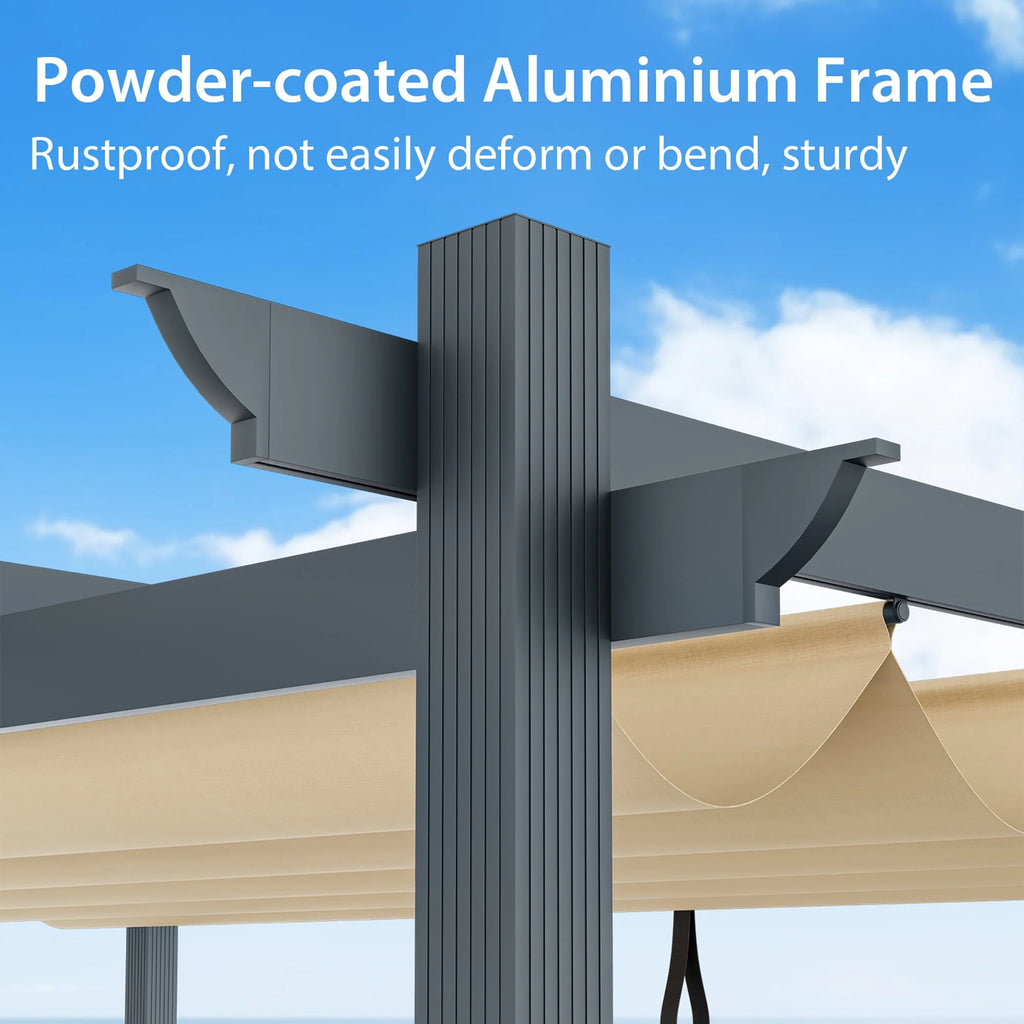 10x12ft Aluminum Retractable Pergola Canopy Shelter V628