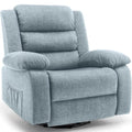 Beige Oversized Swivel Rocking Recliner Chair with Massage and Heat Y3649