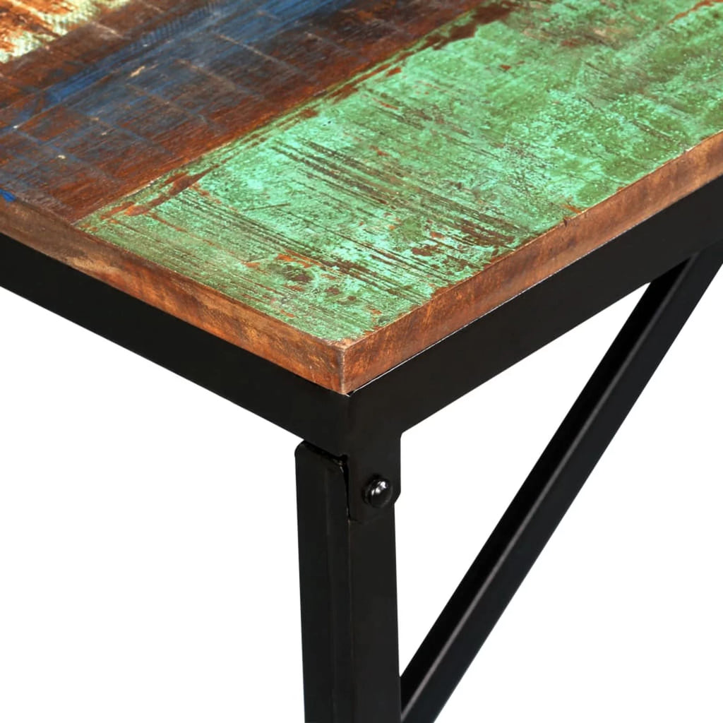 Vintage Reclaimed Wood Bench with Steel Legs R165