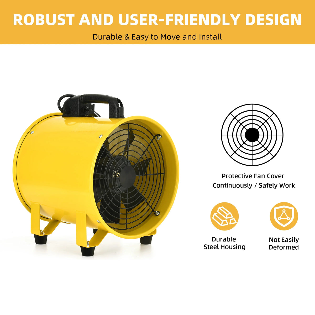 12" High Velocity Utility Blower Extractor Fan with 32ft Duct Hose H9839