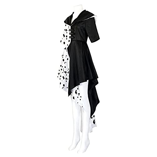 Black White Costume Dress with Gloves H297