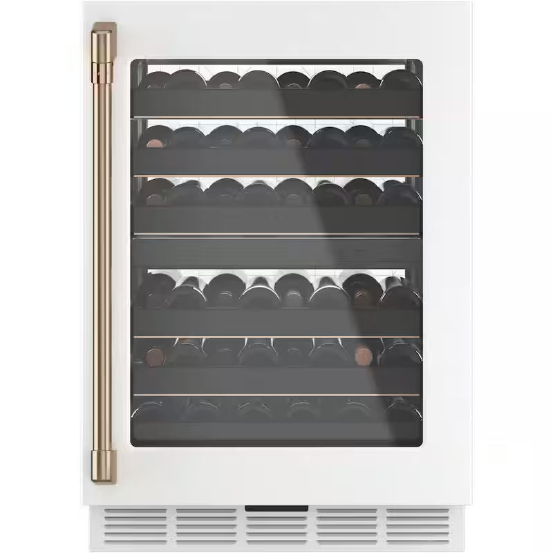 24 in. 46-Bottle Wine Beverage Cooler in Matte White B9921