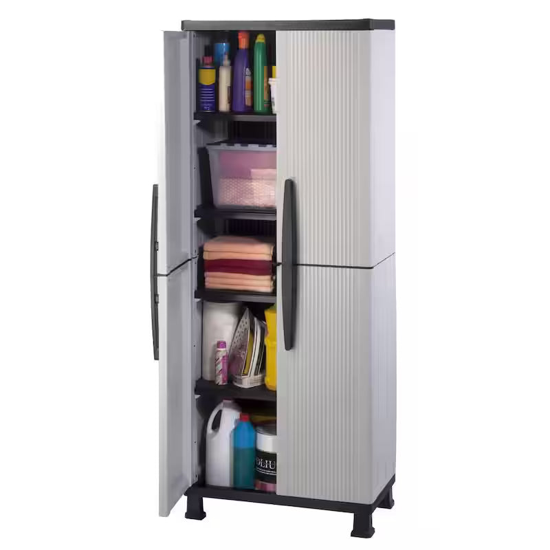 Gray Plastic Freestanding Garage Cabinet N847786