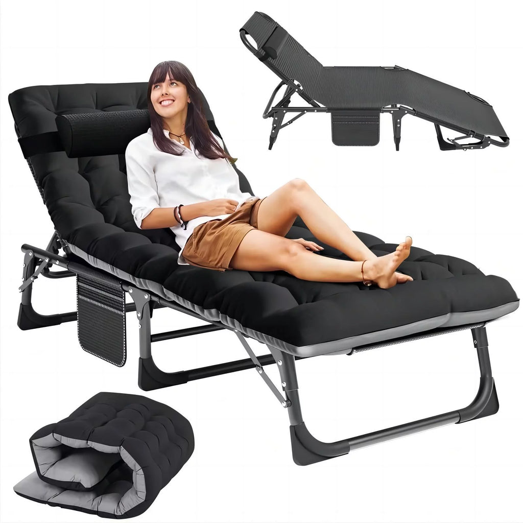 Portable Folding Lounge Chair with Pillow X5982