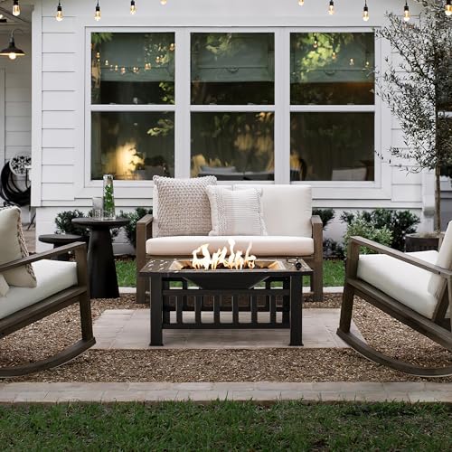 32 Inch Metal Fire Pit with Waterproof Cover H509002