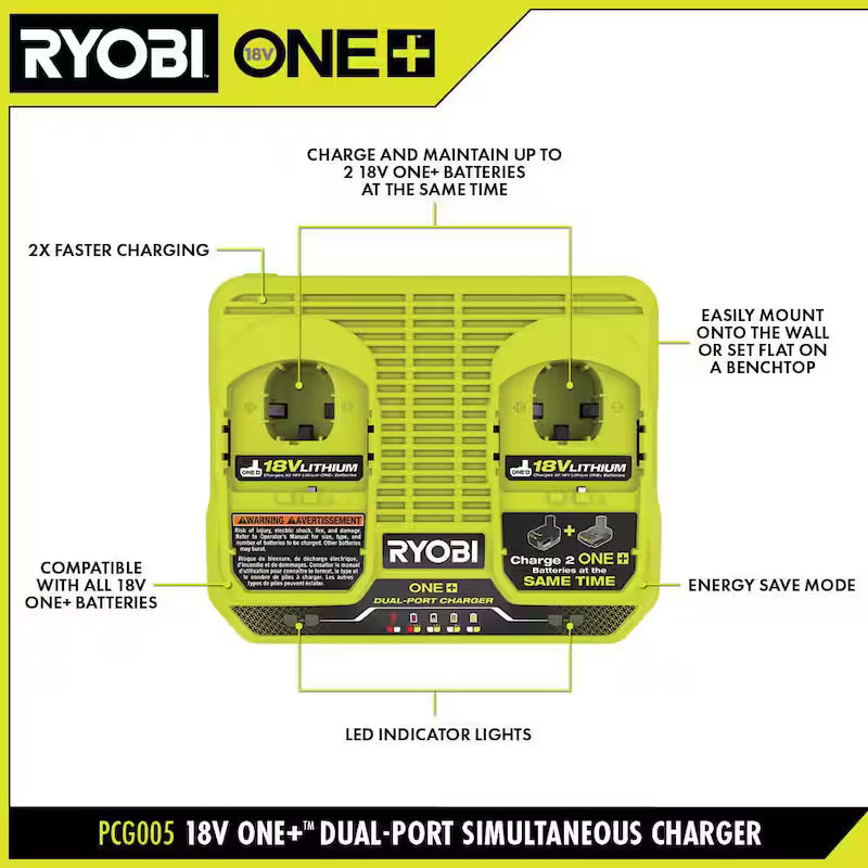 18V 1.5 Ah Batteries with Dual-Port Charger Starter Kit S766329