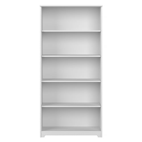 Tall 5 Shelf White Bookcase D54954