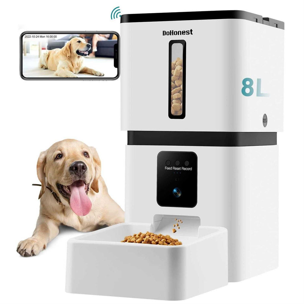 Automatic Dog Feeder with Camera 8L Smart Cat Food Dispenser Q94771