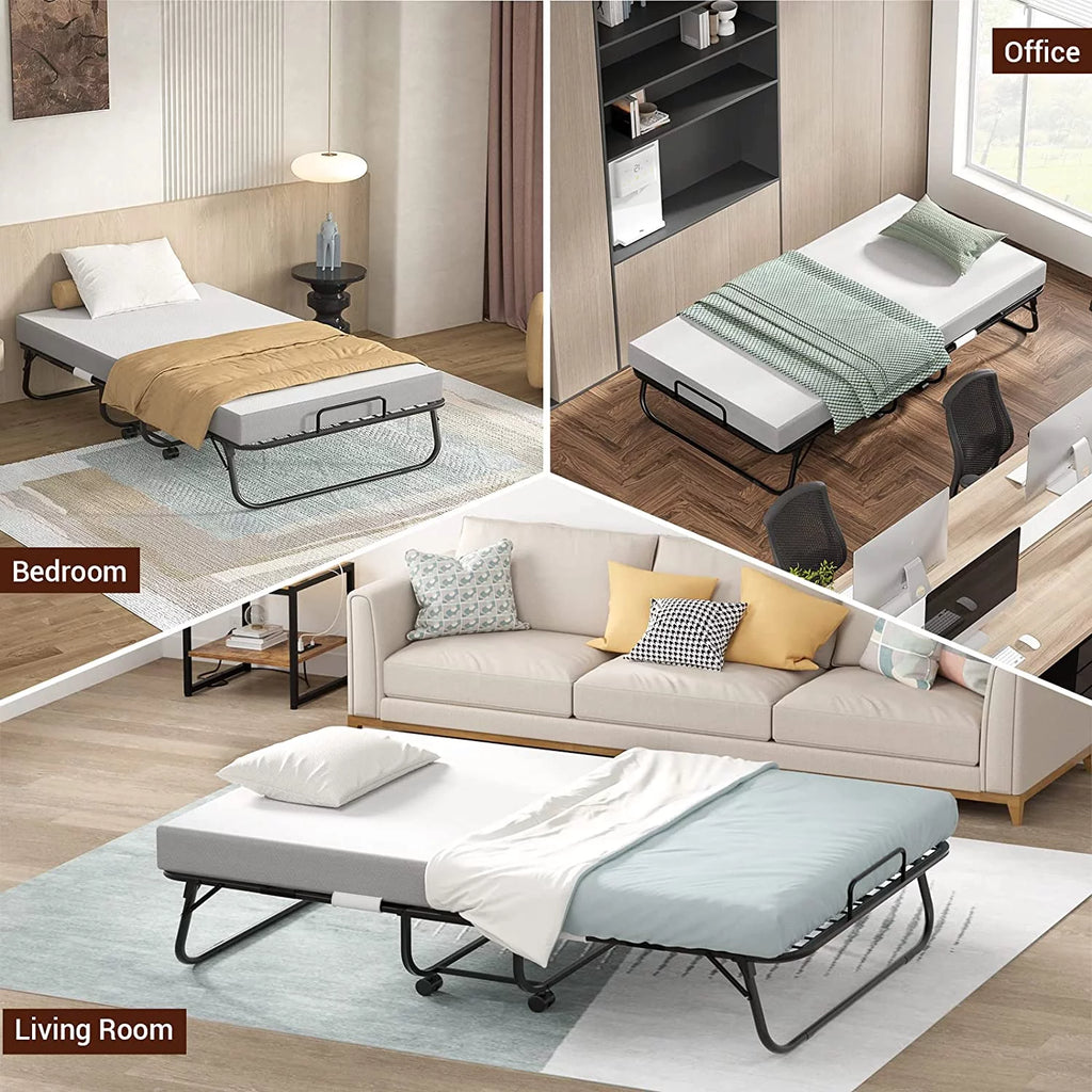 Folding Bed with Memory Foam Mattress G877