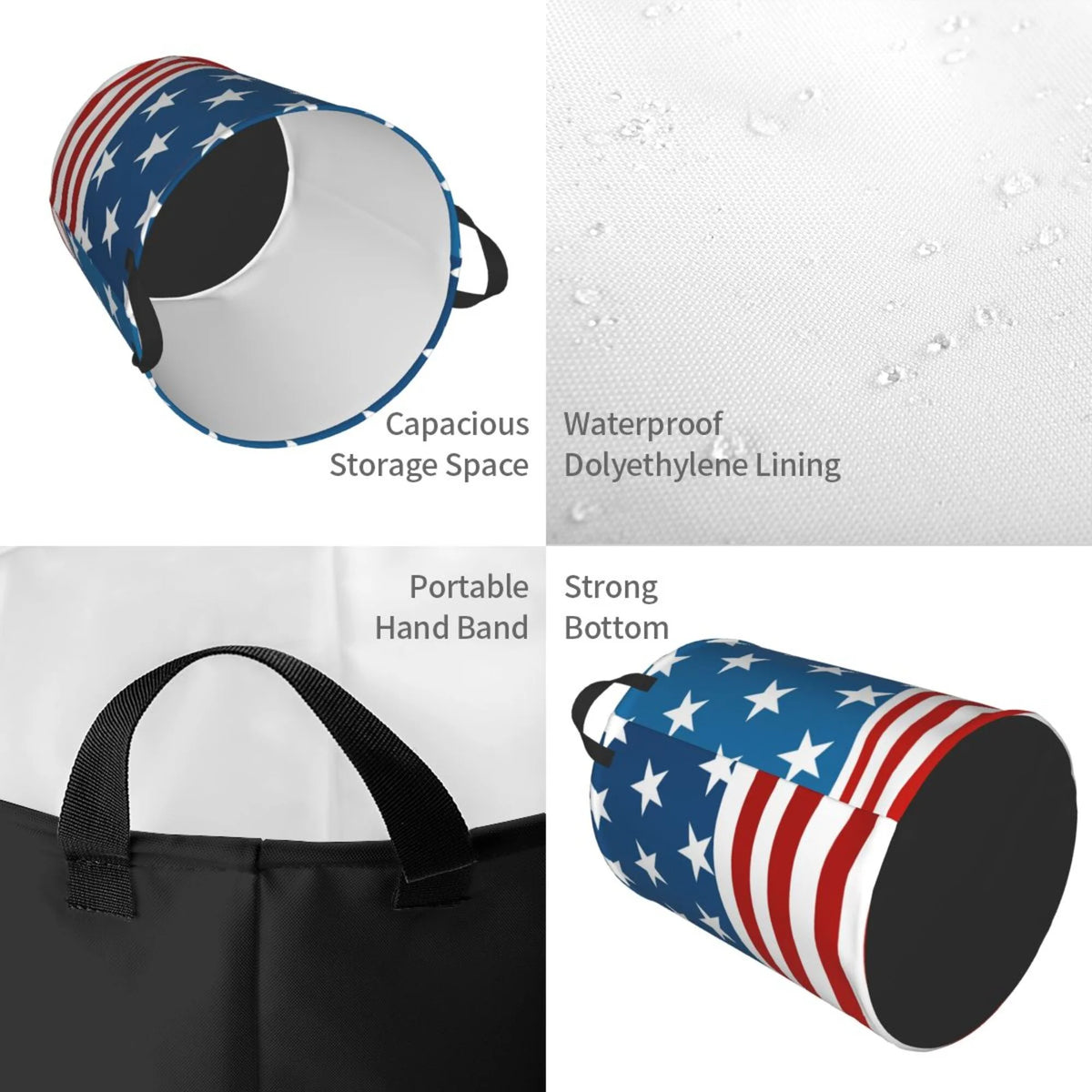 Waterproof Collapsible Large Laundry Basket with Handles M246