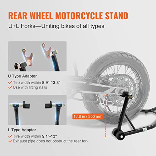 850lbs Motorcycle Stand Lift Front Rear Combo Black R281413