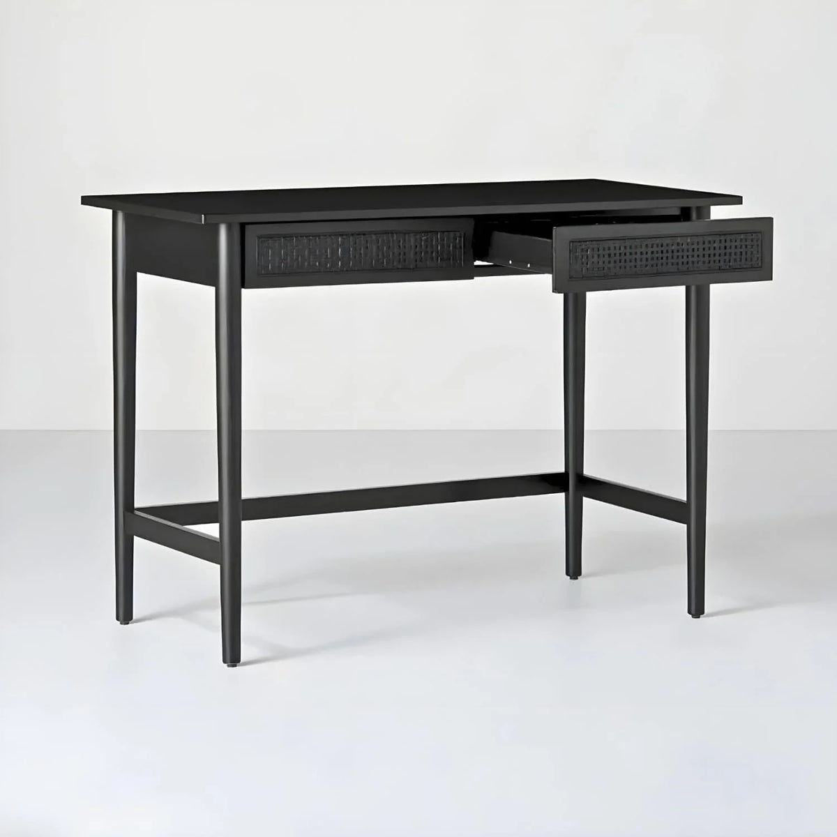 Black Wood & Cane Writing Desk U19099